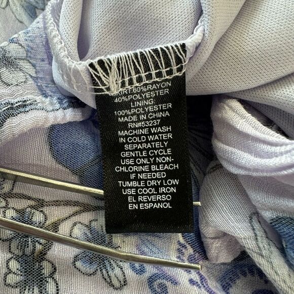 Mlle Gabrielle Lilac Floral Midi Skirt, Large - Picture 8 of 9